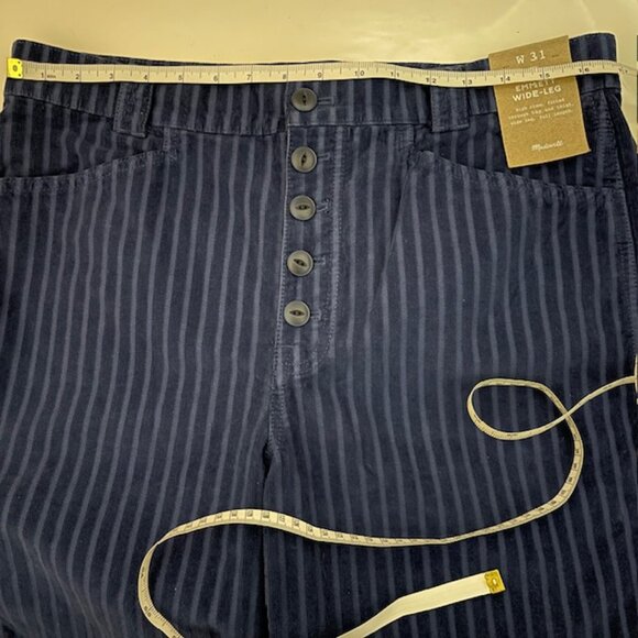 Madewell SZ 31 Emmett Wide Leg Corduroy Pants in Classic Indigo Navy NWT - Picture 11 of 12